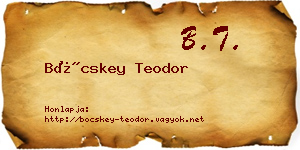 Böcskey Teodor névjegykártya